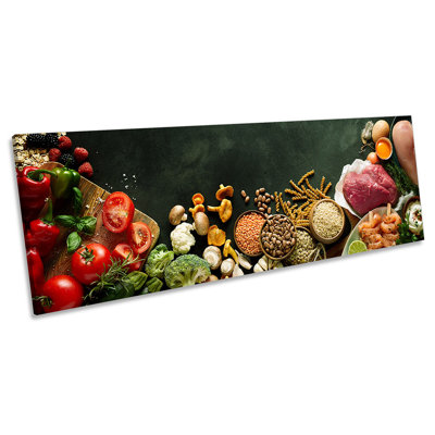 Fresh Vegetables Kitchen Food 1 Piece Wrapped Canvas Panoramic Wall Art