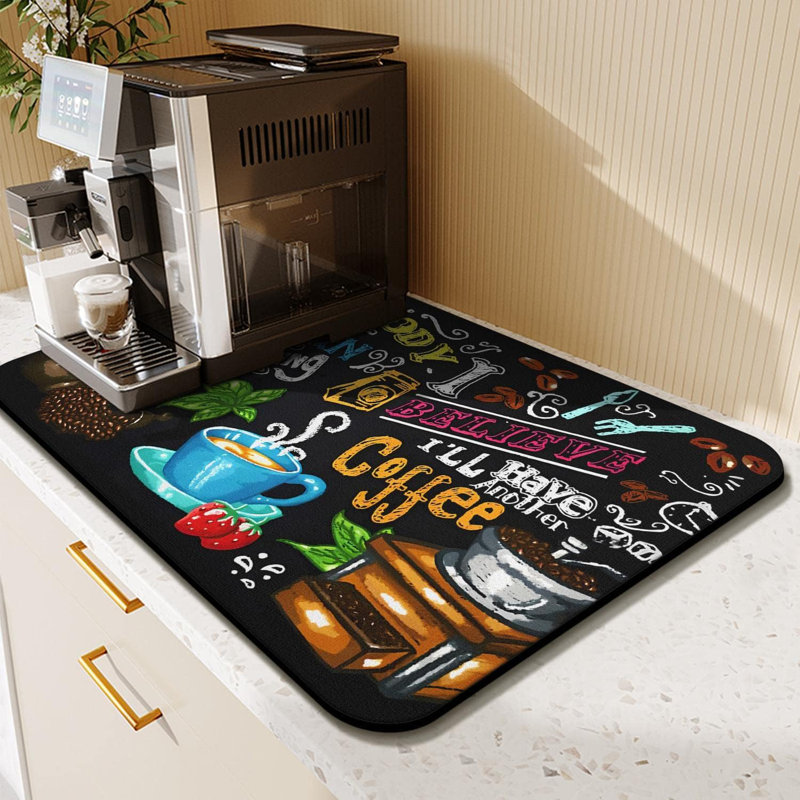 Accessoires pour tapis de bar à café pour tapis de cuisine à vaisselle en caoutchouc antidérapant pour comptoir