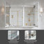 Armoire à pharmacie encastrée ou murale en aluminium de 91,4 cm (L) x 76,2 cm (H) avec tablettes en verre ajustables