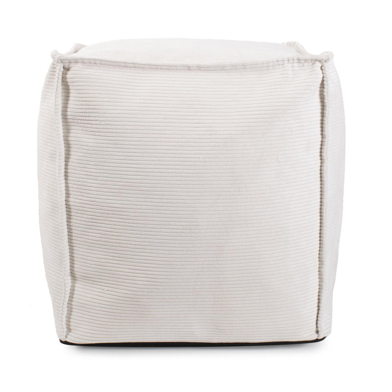 Kujala Tall Square Pouf Pana Sand, Natural Polyester