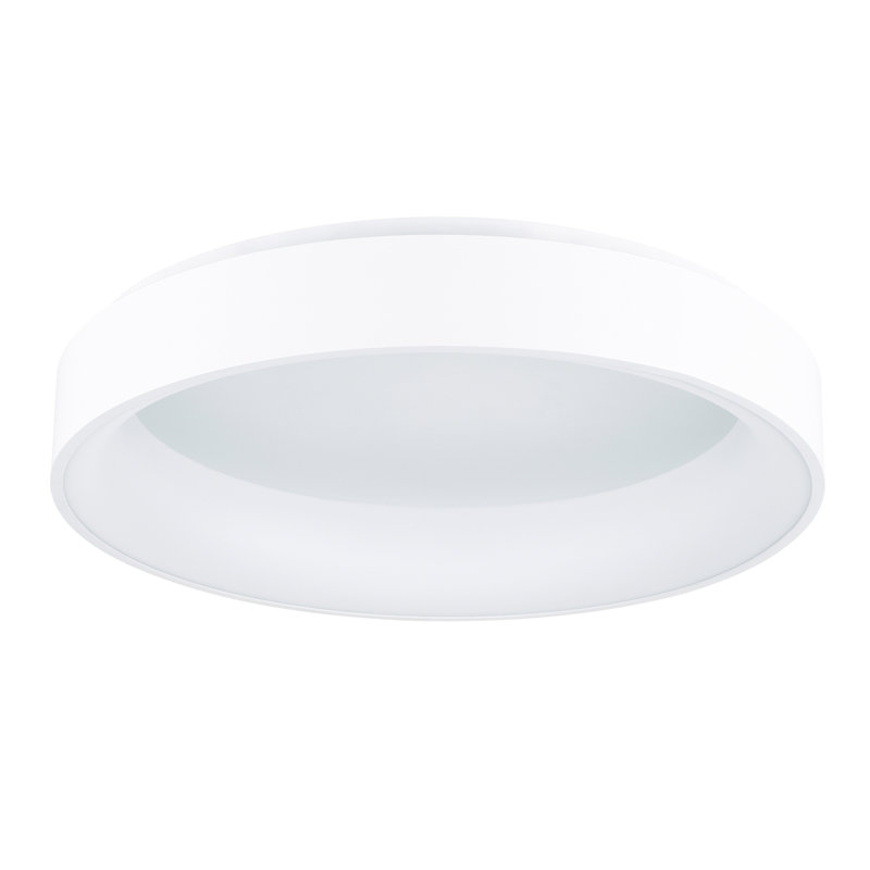Plafonnier encastré moderne à DEL pour salon, chambre à coucher, vestibule - abat-jour tambour intégré à DEL, Blanc
