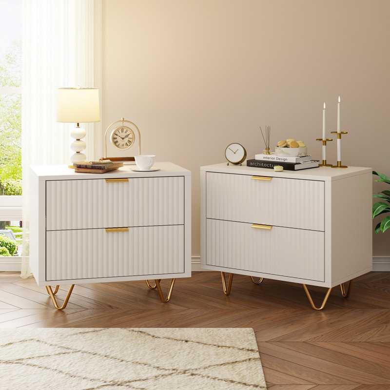 49cm W Manufactured Wood Bedside Table
