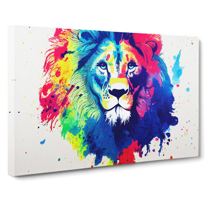 Colourful Lion Vol.3 Abstract - Wrapped Canvas