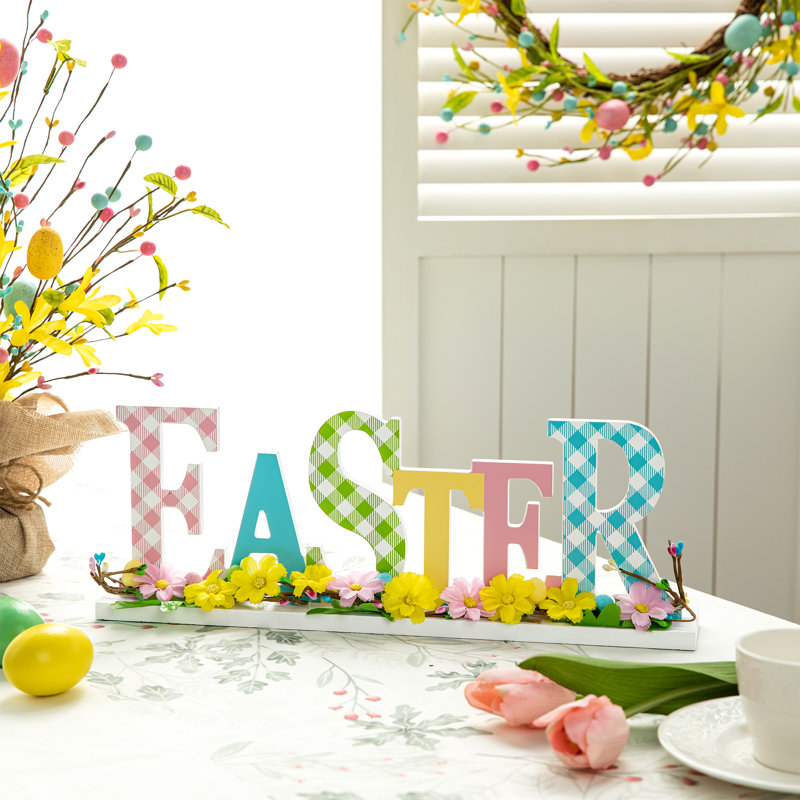 16'' W Easter Wood Decorative Accent