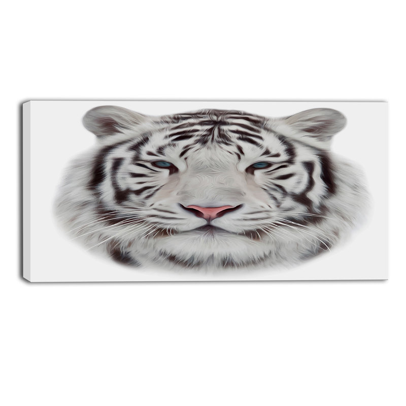 « white bengal tiger », peinture à l’animal, H 16 po x l 32 po x P 1 po, Toile tendue