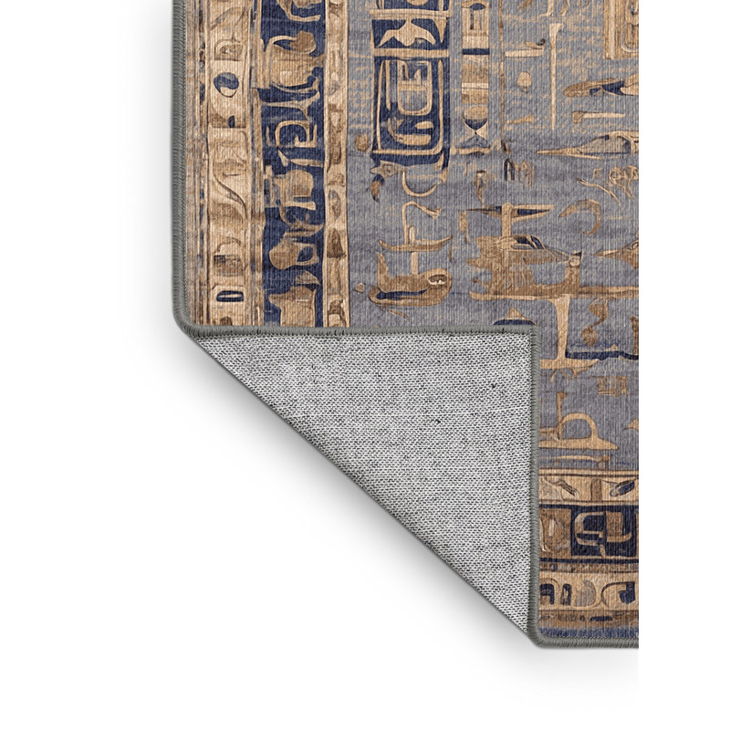 Tapis gris lavable à la machine, Rond 7 pi
