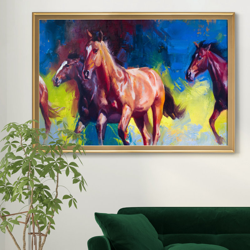 «Run Wild» - Cadre photo, reproduction d'art sur toile, H 30,5 po x l 42,5 po x P 1,5 po, Doré