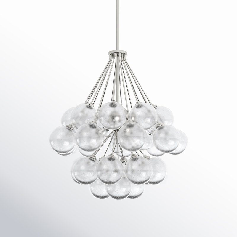 Logan 3-Light Chandelier, Nickel brossé