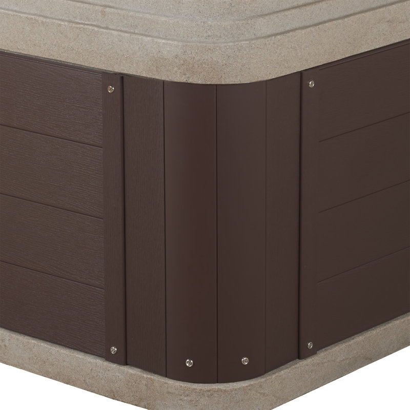 Cobblestone 6-Person Square Electric Hot Tub with 24 Jets