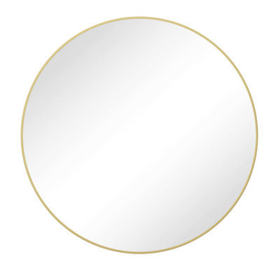 Miroir mural de chambre à coucher 39 po - Meuble-lavabo rond à cadre en métal pour salle de bain et salon