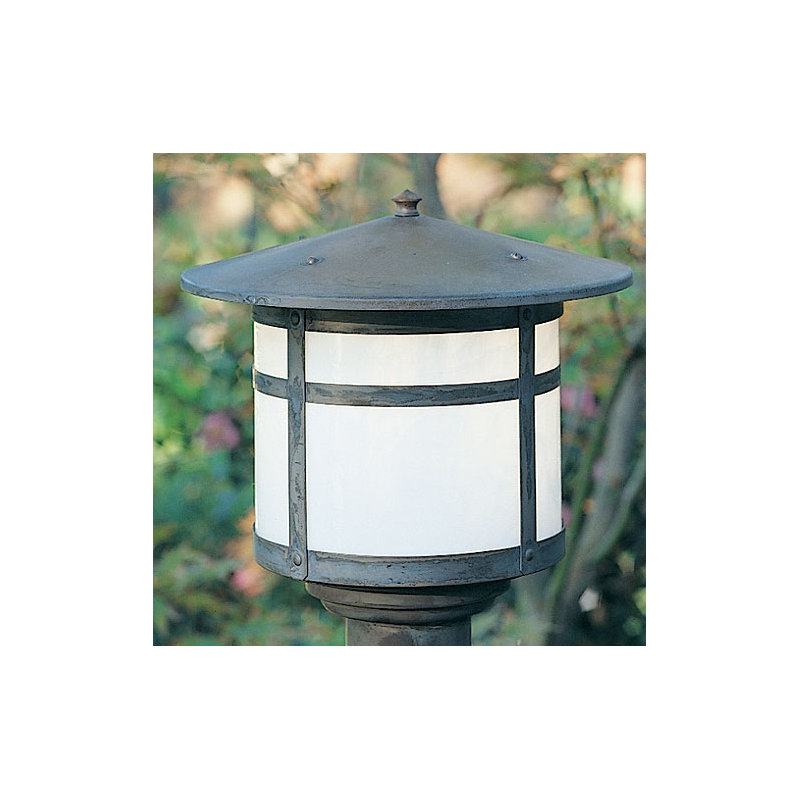 Tête de lanterne 1 lumière Arinze, H 11,13 po x l 5,63 po, Cuivre antique, Mica de couleur ambrée