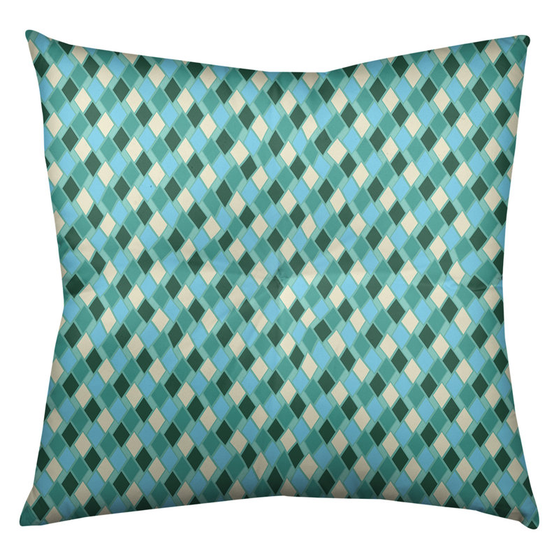Coussin Katelyn Elizabeth, 26 po x 26 po, Vert / Sarcelle