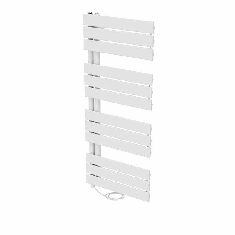 Roianne Designer Towel Rail Heated Towel Rails, 112.6cm H x 50cm W x 6.7cm D, White