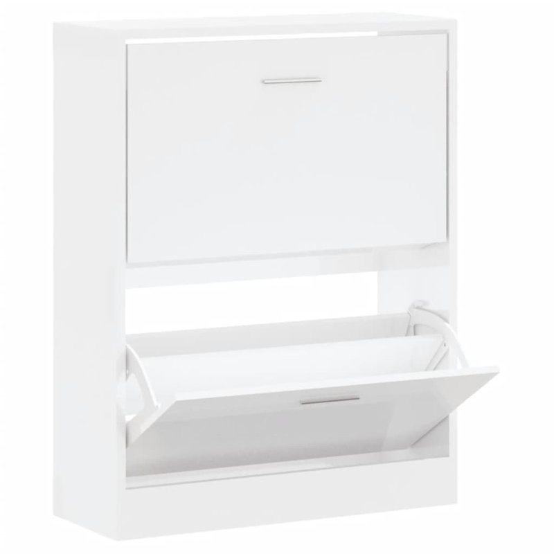 4 Pair Shoe Storage Cabinet, High Gloss White