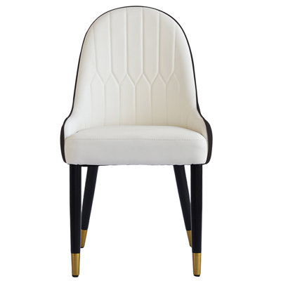 Westly Modern Pu Sponge-Filled Dining Chair, Solid Wood Metal Legs, Suitable For Restaurants, Living Rooms And Rooms