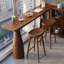 Nut-brown Straight Solid Wood Bar Table