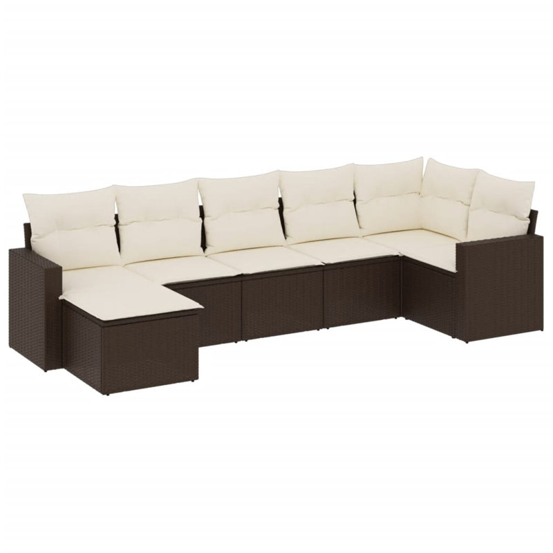 Ensemble de canapé de jardin Vidaxl brun et blanc crème