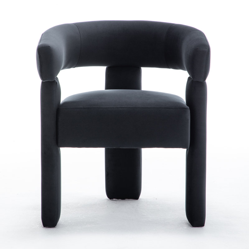 Chaise légère et luxueuse en velours, Noir