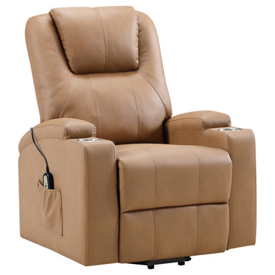 Upholstered Power Lift Massage Recliner