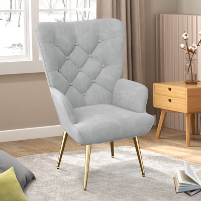 Bastoam 50Cm Wide Tufted Velvet Wingback Chair