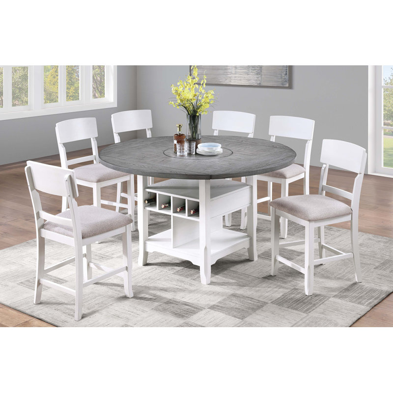 TABLE DE COMPTOIR DE 60,4 po DE GRIS ET BLANC ANTIQUE, Gray / White
