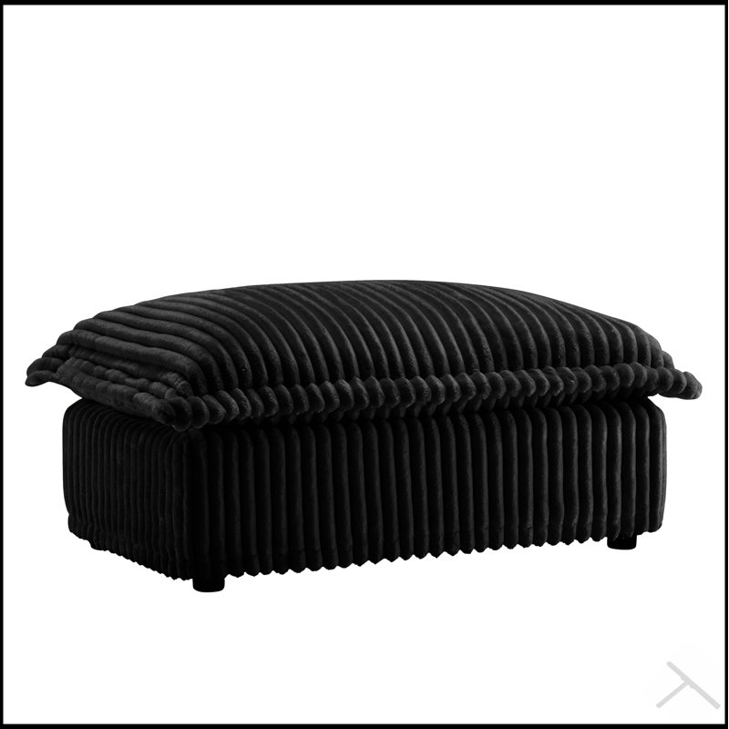 Koala Ottoman with Hidden Storage and Luxurious Cushions, Perfect for Modern Living and Extra Comfort., Black