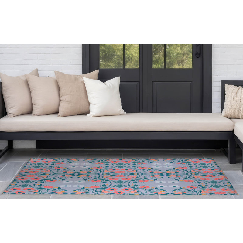 Tapis d'extérieur Millie, Pervenche, Rectangle 7 pi x 5 pi