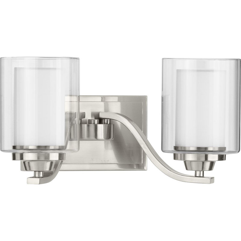 Éclairage pour salle de bain 2 lumières à intensité variable Annon, Nickel brossé