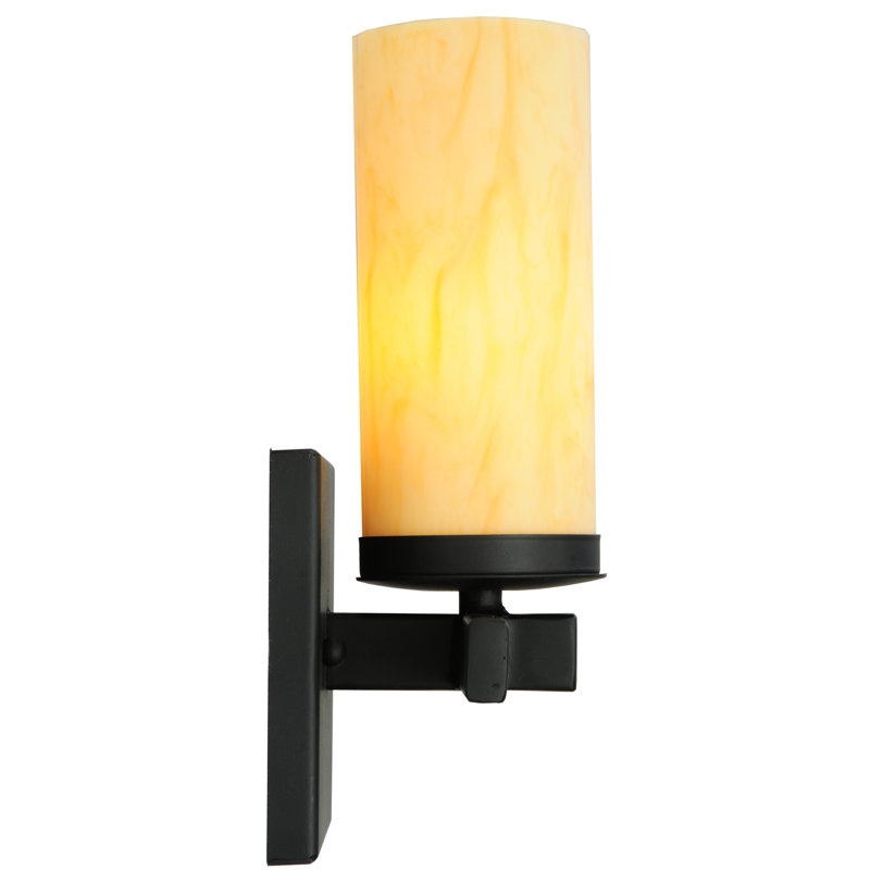 Tawnyrock Idalight Cylinder Blackwash 1-Light Dimmable Sconce