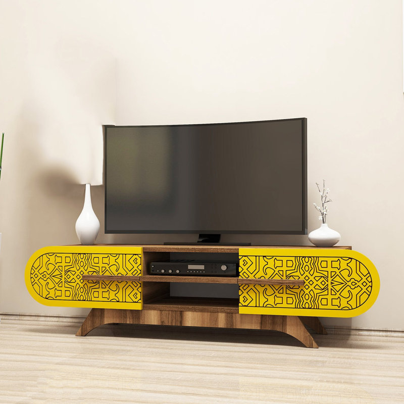 Keikei Unfinished TV Stand, Yellow