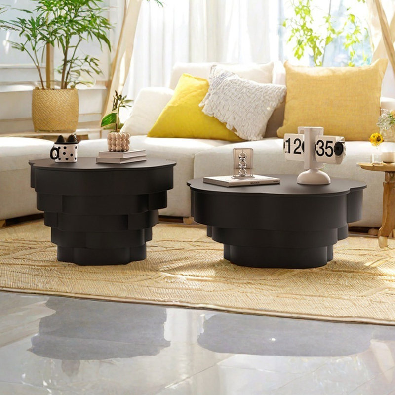 Cream wind creative petal cloud coffee table, Black