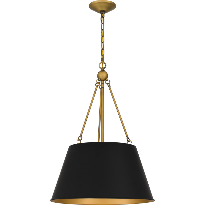 Luminaire suspendu tambour simple 4 lumières, Noir