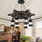 Retro Wooden 6-Light Ship's Wheel Pendant Light