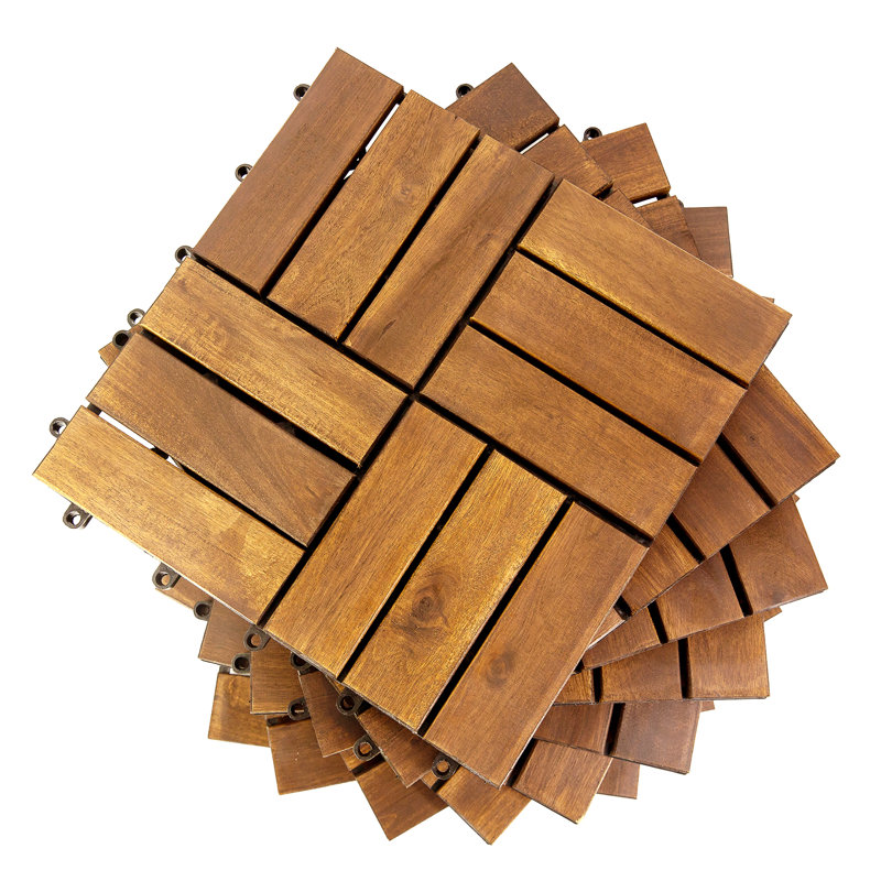 Carreau de terrasse en bois massif 12 po x 12 po (ensemble de 10)