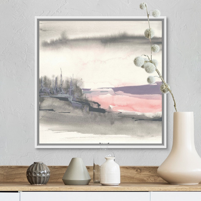 Blush Valley I - impression, Cadre flottant blanc, H 18 po x l 18 po x P 1,75 po