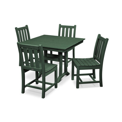 Traditional Garden 5-Piece Farmhouse Trestle Dining Set