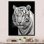 Tigre blanc féroce V - animaux, art mural sur toile