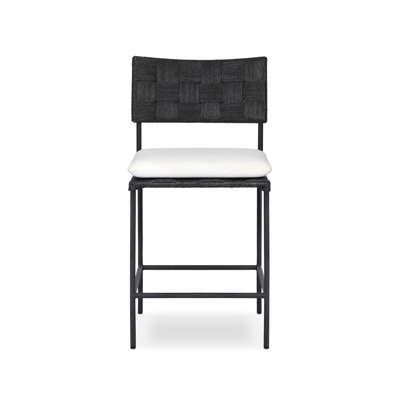 Iron Outdoor Stool with Cushion
