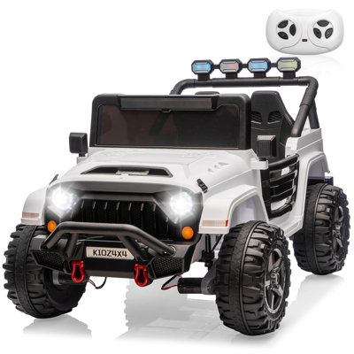 Remise électrique pour enfants 24 V 4 x 4, véhicule 2 places 4 roues avec télécommande, système de suspension, 3 modes de vitesse, lumières DEL et Bluetooth, voiture électrique pour enfants