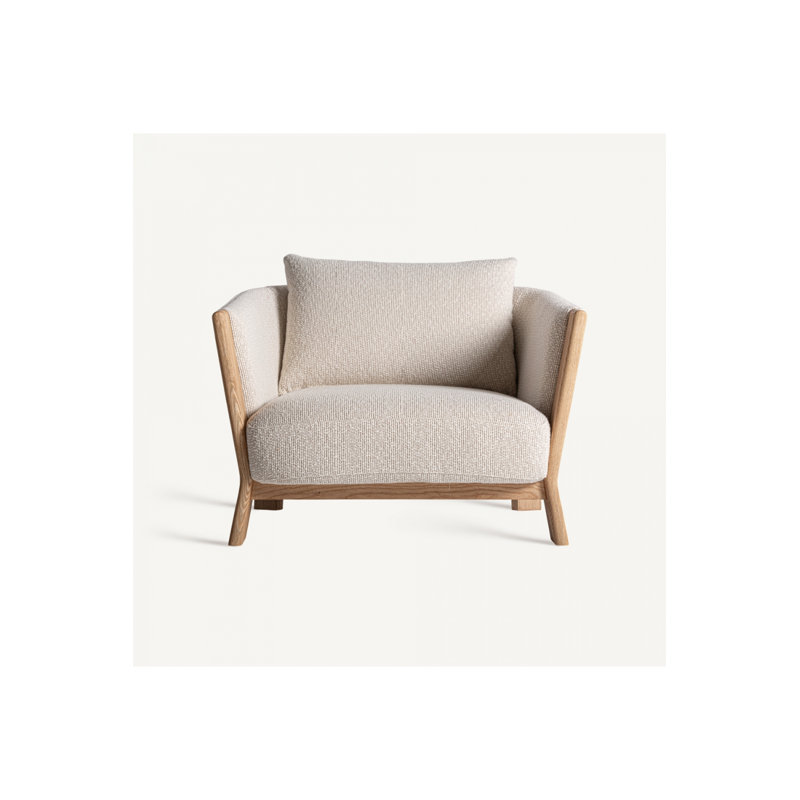 Fauteuil d'appoint Nara, Brun, Beige