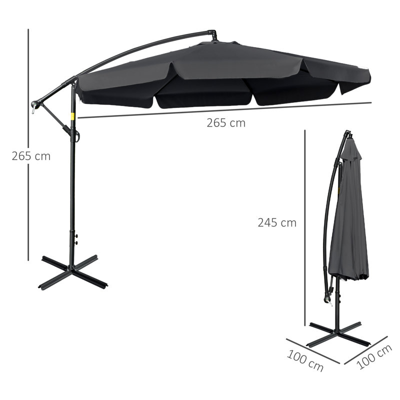 Arlus 265cm Cantilever Parasol
