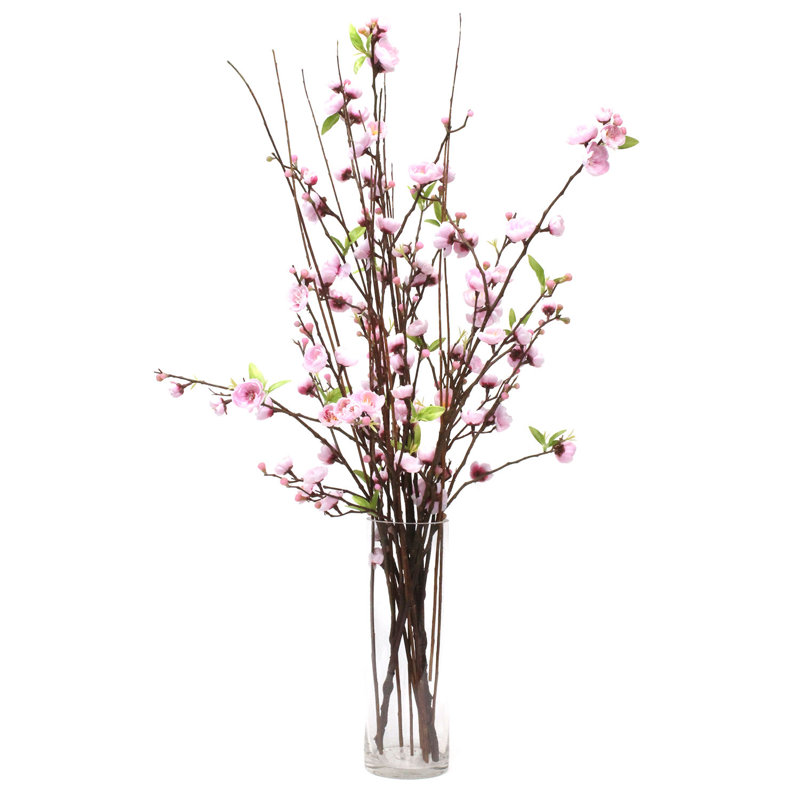 Arrangement floral cerisiers en fleurs dans un vase, Rose clair