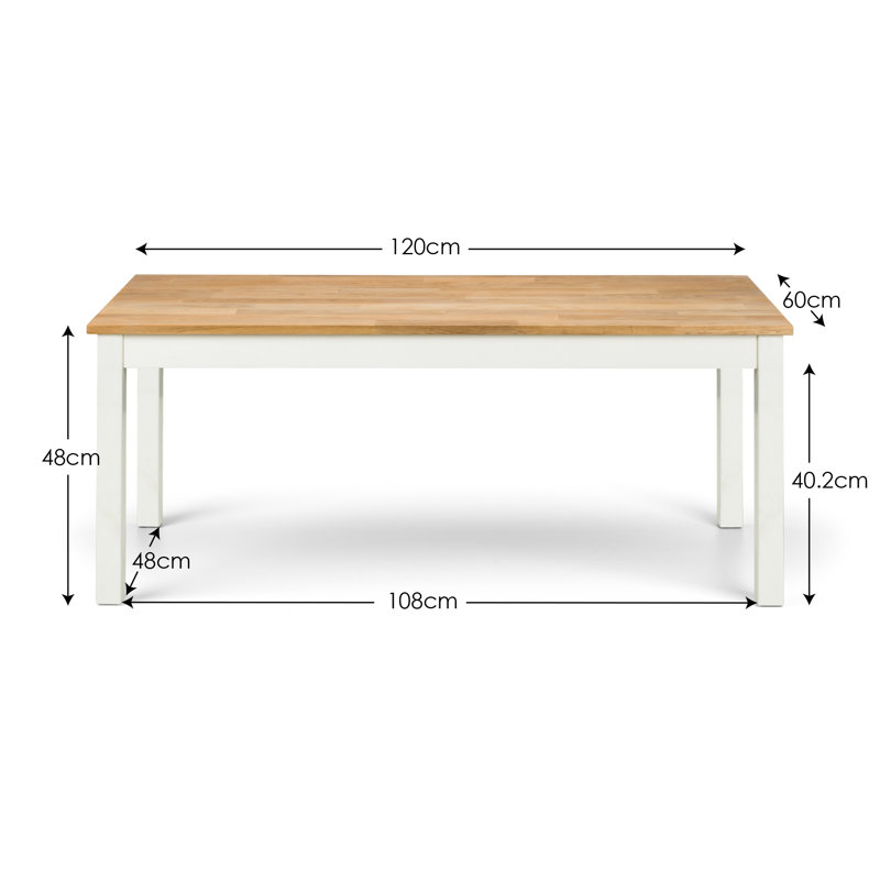 Carmel Solid Wood Four Leg Coffee Table, Ivory