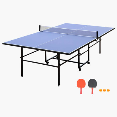 Beyong Foldable Table Tennis Table with Wheels (Paddles Included)