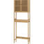 Rangement pour salle de bain au-dessus de la toilette - l 22,2 po x P 8,5 po compatible avec l'espace inférieur, armoire à 2 niveaux, tablette ouverte, espace vertical, barre intérieure réglable