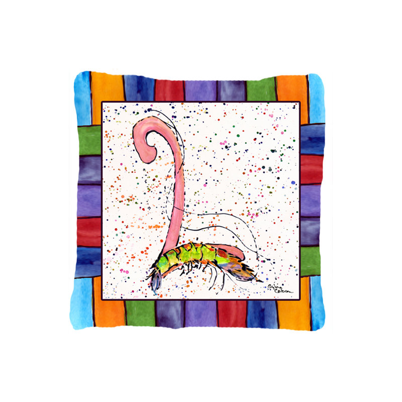 Plage et fruits de mer Monogram intérieur/extérieur Throw Pillow, L