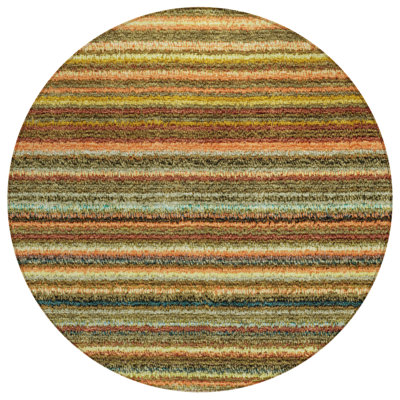 Tapis intérieur lavable rayé 8 pi Coral