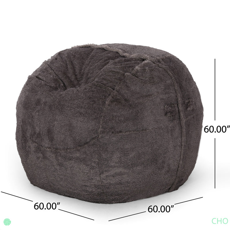 Lily Modern 5 Foot Faux Fur Cozy Bean Bag, Brown/Beige