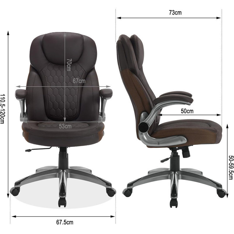 Dakota Fields Brennden Executive Chair with Headrest, Grey