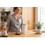 Pot de cuisine en céramique blanche avec couvercle en bambou hermétique, pot alimentaire de 19 cm pour café, sucre, farine et garde-manger, design moderne